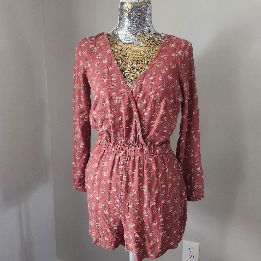 American Eagle Terracotta Floral Romper